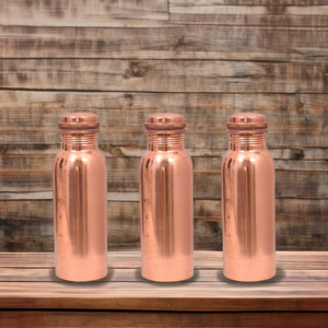 ขวดน้ำทองแดงสีธรรมชาติทำด้วยมือสำหรับอายุรเวทสุขภาพและให้ความชุ่มชื้นในชีวิตประจำวัน - Product Image 1