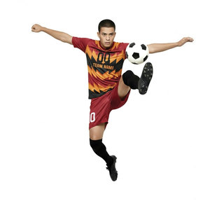 Ensembles d'uniformes de football unisexes imprimés par transfert thermique, respirants et à séchage rapide, options de nom d'équipe personnalisé, options de marque privée, tailles disponibles - Product Image 2