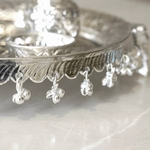 Ensemble de Ghungroo Art Déco en laiton fait main avec finition argentée pour table, Diwali, maison, bureau - Product Image 2