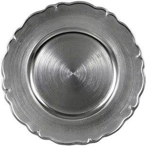 Plato de Presentación Redondo de Acero Inoxidable de Lujo, Plato Decorativo para Cena, para Bodas, Banquetes, Hoteles y Restaurantes - Product Image 1