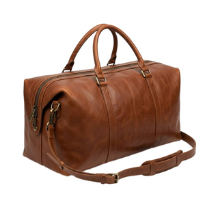 Vintage Leather Weekender Bag Large Capacity Overnight Travel Duffel Bag Gym Sports Bag with Zipper - Product Image 6