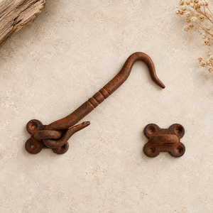 SHUBHAM Loquet antique en fer forgé à crochet et œillet, 143 mm, quincaillerie de serrure de porte rustique style ferme pour armoires, fenêtres et meubles - Product Image 3