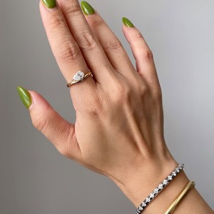 Bague de fiançailles solitaire en diamant de laboratoire taille poire, argent sterling 925, certifiée IGI, bijoux de luxe pour femme, idéale pour un anniversaire - Product Image 4