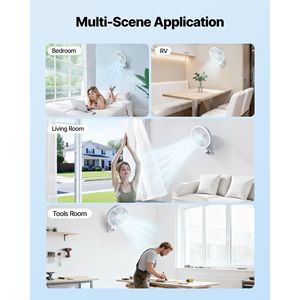 Ventilatore oscillante da parete con motore DC, flusso d'aria di 10 piedi, 4 velocità, telecomando e timer, 8,5 pollici - Product Image 6