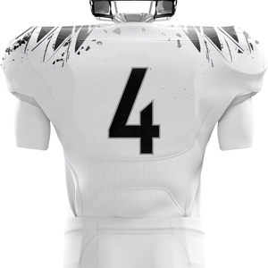 Ensemble de maillot et pantalon de football américain personnalisé pour homme, blanc, sublimé, manches courtes, en polyester respirant - Product Image 4