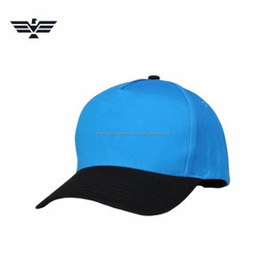 Casquette de baseball bicolore personnalisée |   Casquette snapback bleu clair et noir |   Casquette de sport réglable avec broderie 3D et tissu respirant - Product Image 1