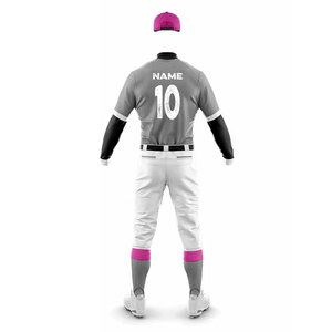 Softball Uniform 100% <b>Polyester</b> Compression Long Sleeve Jersey with Pants Stretchable Club Baseball Uniform Kits For Adults - Product Image 6