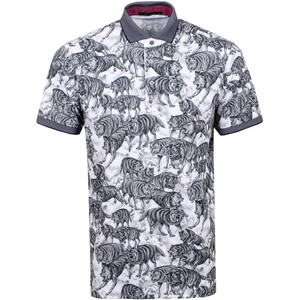 Chemise à manches courtes pour homme avec logo sur le devant, style décontracté, coupe classique, respirante, séchage rapide, tissu tricoté 100% polyester - Product Image 4