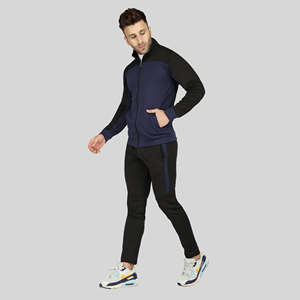 Survêtement de sport pour homme en velours premium, extensible dans les quatre sens, coupe ajustée, couleur unie, confortable, pour l'automne, le jogging et la course à pied - Product Image 5