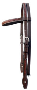 บังเหียนม้าแบบตะวันตก ปรับได้ ทำด้วยมือจากหนังแท้ สีน้ำตาล สายคาดหน้าผากหนังดิบ สีน้ำตาล หนังแท้517 - Product Image 3