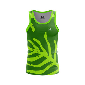 Débardeur de sport pour homme en coton/élasthanne tricoté, imprimé sur mesure, respirant, séchage rapide, anti-boulochage, col rond, avec logo imprimé sur le devant - Product Image 5