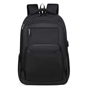 Sac d'ordinateur noir à dos souple en tissu nylon de qualité supérieure avec ceinture ergonomique à coussin d'air pour les acheteurs professionnels d'articles de bureau - Product Image 1