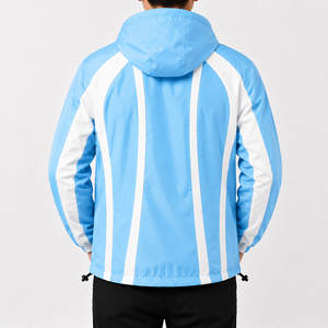 Veste coupe-vent légère à capuche pour homme, fermeture éclair intégrale, résistante à l'eau, pour course à pied, randonnée, usage quotidien - Product Image 3