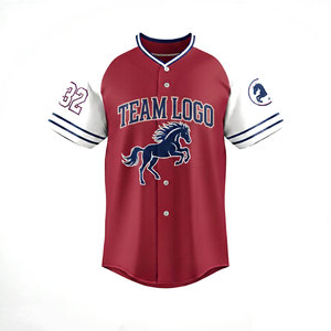 Dernier modèle personnalisé de maillot de baseball pour hommes de New York, manches courtes, col en V, boutons, camouflage, t-shirts de baseball - Product Image 3