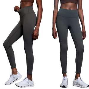 Leggings de yoga con cintura elástica, de alta demanda y gran venta, MOQ bajo, de longitud completa, tela de poliéster y spandex de alta calidad, leggings para mujer - Product Image 1