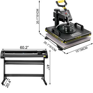เครื่องกดความร้อนแบบซับลิเมชั่น 8 in 1 พร้อมเครื่องตัดไวนิลขนาด 53 นิ้ว - Product Image 4