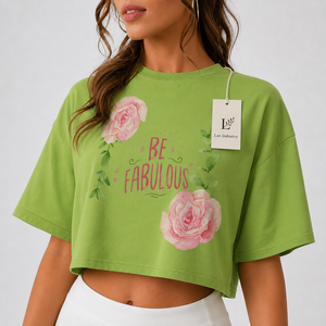 Top Corto de Manga Corta 100% Algodón Antiarrugas con Logotipo Personalizado, Calidad Superior, Transpirable, Ecológico, Ajustado para Mujer, Verano - Product Image 5