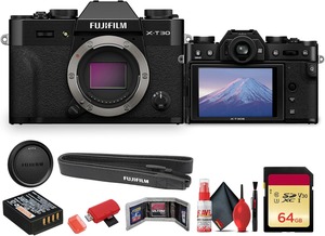 X-T30 III Mirrorless <b>Camera</b> Body (Black) Bundle with + 64GB <b>Memory</b> <b>Card</b> + <b>Memory</b> <b>Card</b> Wallet + Cleaning Kit - Product Image 5