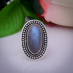 Natural <b>Labradorite</b> <b>Ring</b> 925 Sterling Silver Gemstone Jewelry Designer Handmade <b>Ring</b> for Her - Product Image 1