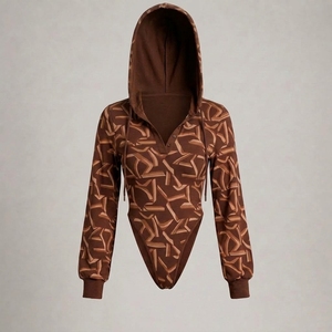 OEM Custom <b>Women</b>’s Comfortable Hooded Polyester/Cotton Long Sleeve <b>Bodysuit</b> Customized Casual Soft Feel Fashionable Jumpsuits - Product Image 6
