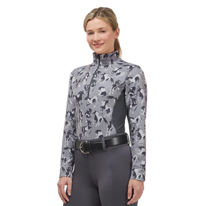 Camisetas de equitación para mujer, de manga corta, con logotipo bordado, en licra/poliéster, ideales para entrenamiento. ¡Gran éxito de ventas! - Product Image 3