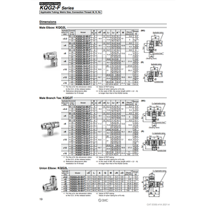 นิวเมติก SMC ฟิตติ้งแบบ one-touch KQG2L10-01-F ชิ้นส่วนนิวเมติก - Product Image 1