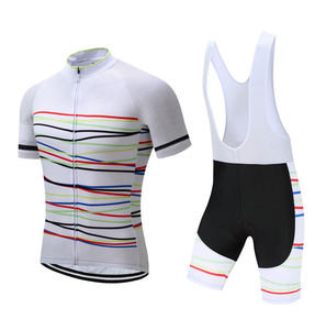 Cuissard de cyclisme pour homme blanc et noir avec bandes colorées, respirant, vêtement de sport - Product Image 1