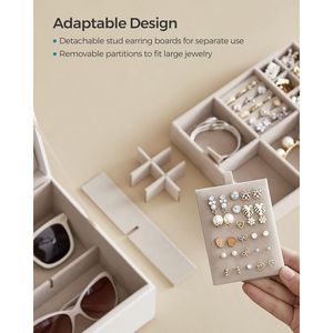 Portagioie a 2 Livelli con Effetto Fluttuante, Organizer con Manico e Vassoio Rimovibile per una Comoda Conservazione, Elegante Soluzione per la Conservazione dei Gioielli - Product Image 4