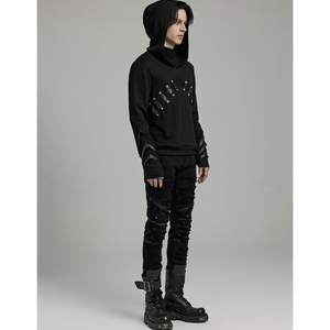 High Quality Heavyweight 480Gsm Blank Plain Acid Washed Sun Faded <b>Studded</b> Rivet Rhinestone Zip up Hoodie - Product Image 5