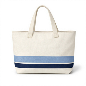 Sac fourre-tout en toile écologique pour femme, style tendance, avec fermeture éclair, sacs fourre-tout en coton avec logo imprimé personnalisé - Product Image 5