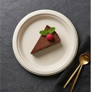 10 Inch Round Bagasse Dinner Plate Compostable Disposable Sugarcane Fiber Tableware for Restaurants Catering Parties and Daily D - Product Image 2