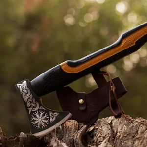 Tête de marteau en acier à haute teneur en carbone de qualité supérieure avec manche en bois de rose et revêtement en cuir et poignée - Product Image 2