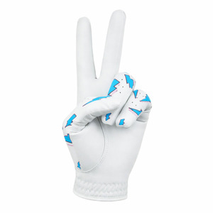 Gants de golf pour hommes en cuir Cabretta perforé, logo imprimé en sérigraphie, emballage personnalisé, fermeture antidérapante à boucle auto-agrippante - Product Image 1