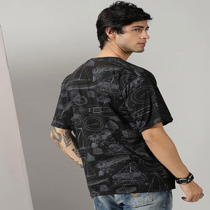 Impresión personalizada de peso pesado gráfico algodón impresión 240 Gsm moda de gran tamaño DTG impresión camiseta para hombres - Product Image 2
