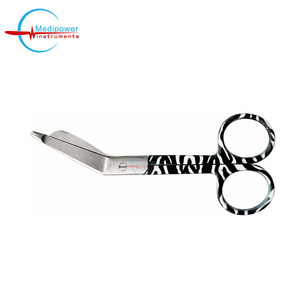 Ciseaux à pansements Lister de qualité supérieure, 5,5 pouces, manche à motif zèbre, acier inoxydable, kit chirurgical manuel, infirmière - Product Image 3