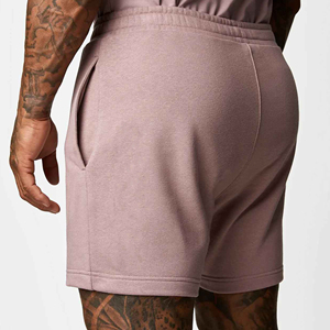Shorts Bermuda Homme en Coton Tricoté Couleur Unie 100% Coton Taille Mi-Haute Élastique Décontracté Respirant Service OEM Style Teint Uni - Product Image 5
