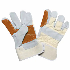 Gants de travail en cuir de vachette pleine fleur à double paume, haute performance, robustes, pour la protection des mains, type Rigger canadien - Product Image 3