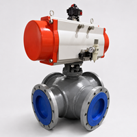 Routage de flux flexible pour projets industriels avec vanne à bille à trois voies à bride en acier inoxydable à actionnement pneumatique de la marque JIAHE