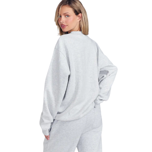 Ensemble de survêtement décontracté pour femme : sweat-shirt à col rond et pantalon droit ample à taille élastique – Vêtements de détente deux pièces – Vente en gros - Product Image 2
