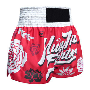 Proveedor de pantalones cortos de boxeo Muay Thai de satén al por mayor, pantalones cortos tailandeses de cintura alta, fábrica, impresión por sublimación, ligeros - Product Image 2