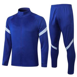 Men's Light Blue & Royal Blue Tracksuit Set Full Zip <b>Jacket</b> Jogger Pants Breathable Sporty Design Autumn Wear - Product Image 3