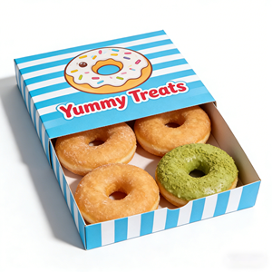 Custom Logo Eco Friendly Food Grade Paper Packaging <b>Boxes</b> for Cake Cookie Bread Pastry Donut Macaron <b>Foldable</b> Design OEM - Product Image 1