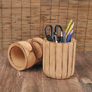 Handmade Mango Wood Pencil <b>Holder</b>: Rustic Desk Organizer - Product Image 6