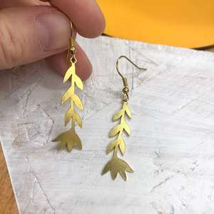 Premium luxury design handmade brass metal earring jewelry women accessories cusatom designs - Product Image 1