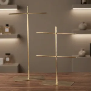 Support à bijoux en métal avec barres horizontales pour l'affichage des colliers et des boucles d'oreilles - Product Image 5