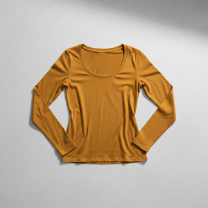 Top Ajustado de Manga Larga con Cuello Redondo para Mujer, Primavera/Verano, Tela Elástica de Algodón Ligero, Fabricación Personalizada OEM, Venta al Por Mayor de Fábrica - Product Image 4