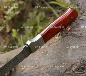 Couteau de chef à lame pleine de 12 pouces en acier Damas forgé à la main de haute qualité, ultra-affûté, avec manche en bois naturel de Padauk rouge, OEM - Product Image 6