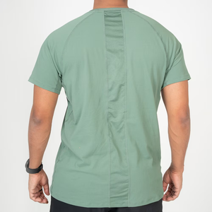 เสื้อยืดแขนสั้นผู้ชายทรงปกติ แห้งเร็ว เป็นมิตรกับสิ่งแวดล้อม ระบายอากาศได้ดี พิมพ์ลายด้วยความร้อน โลโก้ด้านหน้า สปอร์ต คอกลม ผ้าถัก - Product Image 3