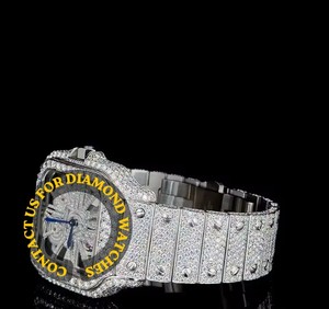 Reloj de Lujo Personalizado con Diamantes de Moissanita VVS, Esfera de Cristal, Unisex, 25cm, Edición Limitada, Gran Venta - Product Image 2