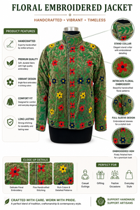 Chaquetas bordadas a mano estilo Suzani con vibrante bordado étnico, estilo bohemio y artesanía artística. - Product Image 6